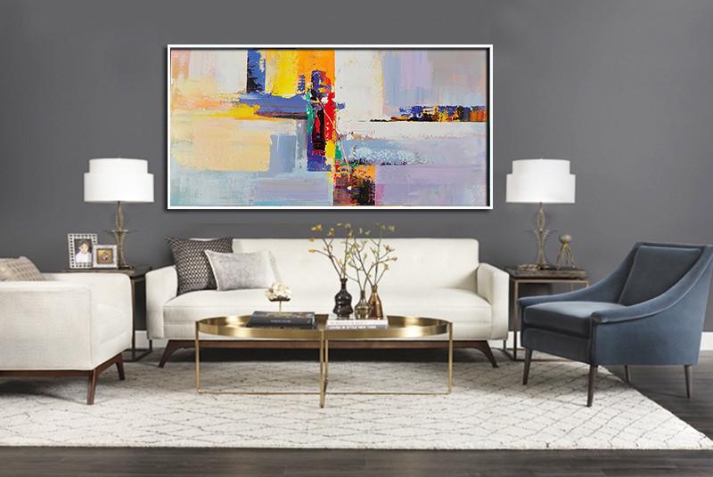 Panoramic Palette Knife Contemporary Art #L30D - Click Image to Close